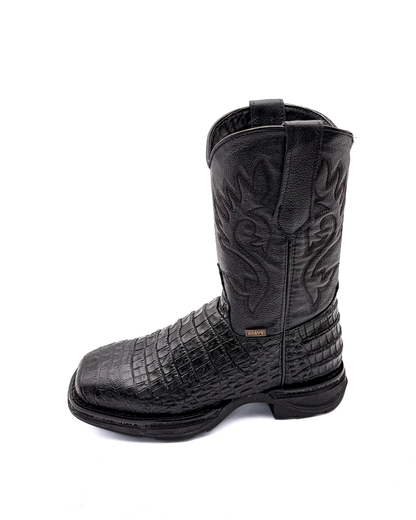 Cowboy Work Boot Black Alligator Caiman Belly