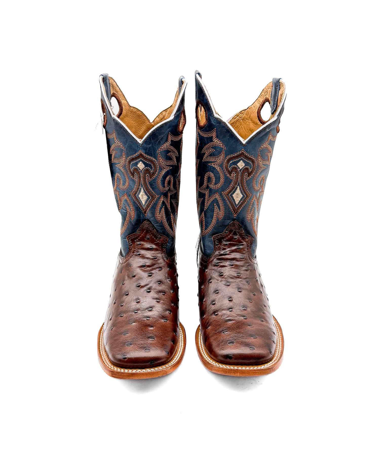 Cowboy Boot Ostrich Brown