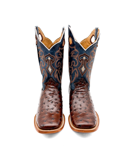 Cowboy Boot Ostrich Brown