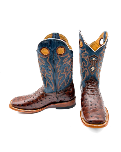 Cowboy Boot Ostrich Brown