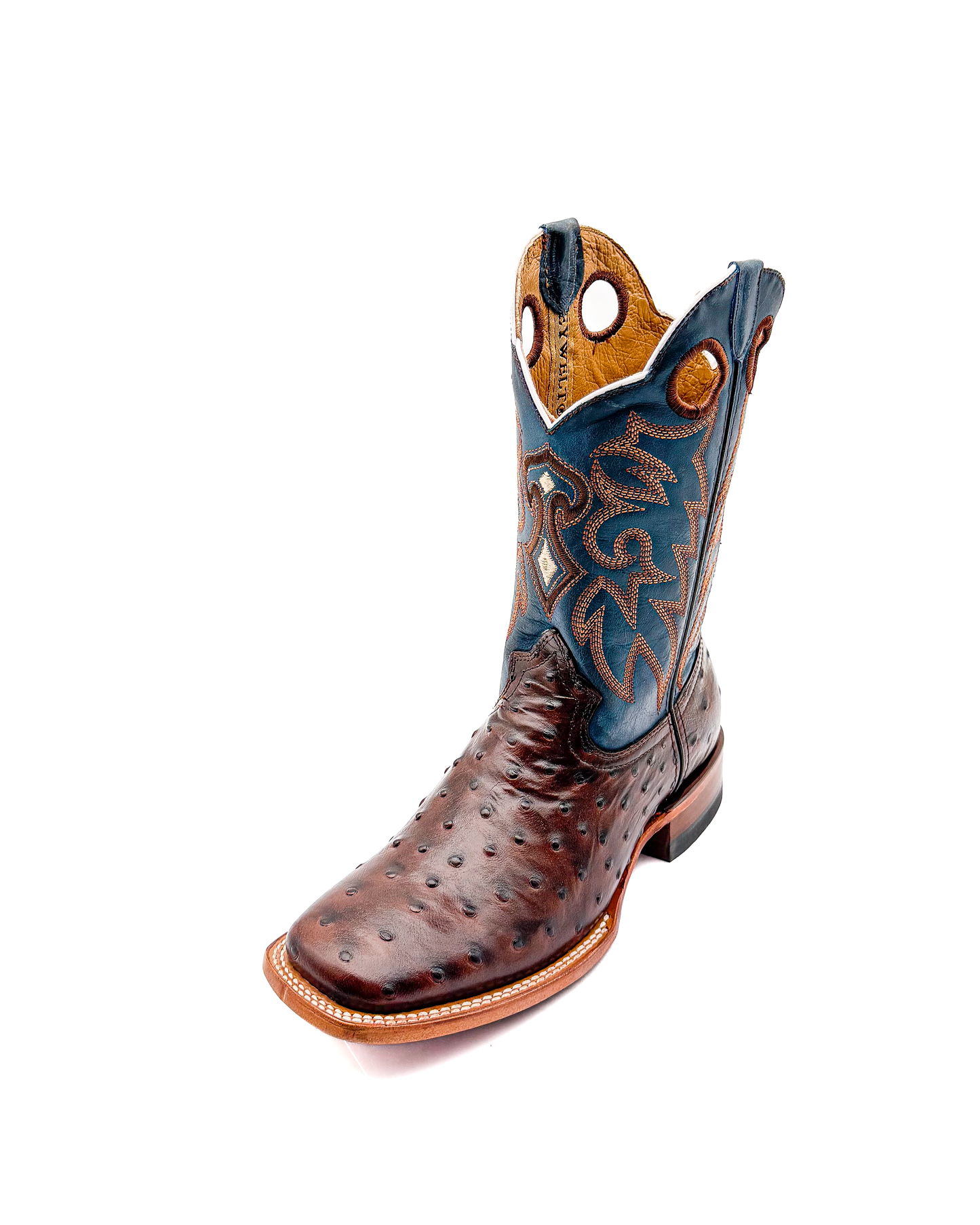 Cowboy Boot Ostrich Brown