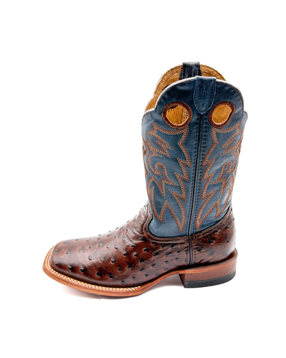 Cowboy Boot Ostrich Brown