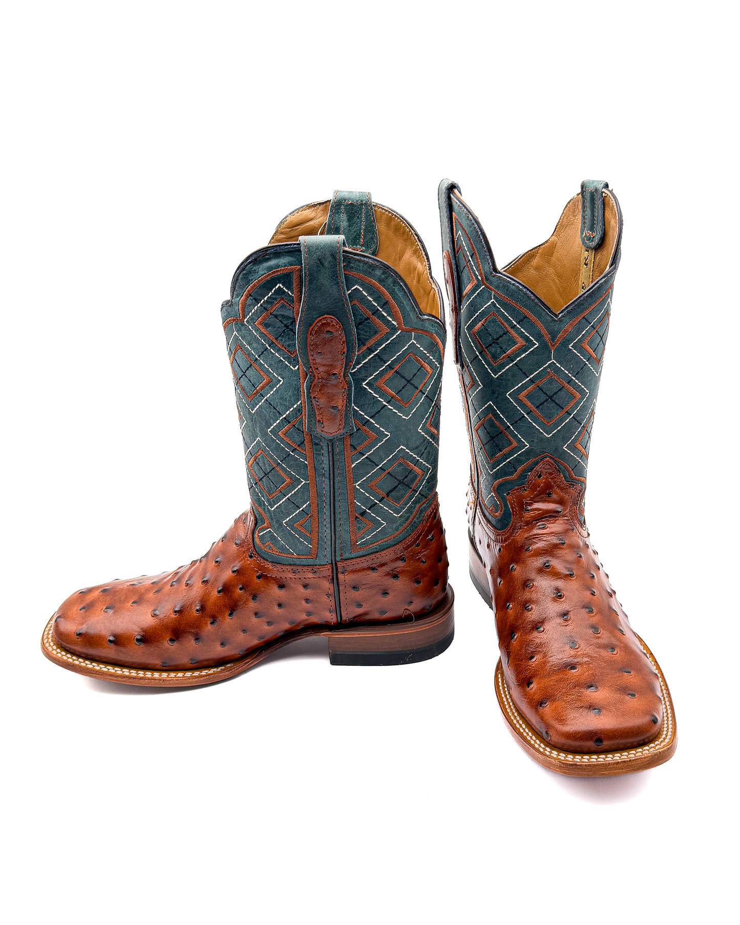 Cowboy Boot Ostrich Cognac