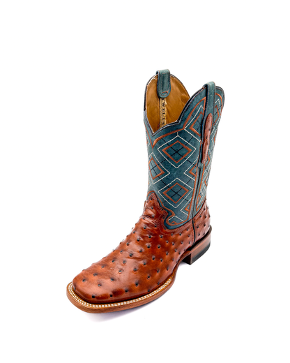Cowboy Boot Ostrich Cognac