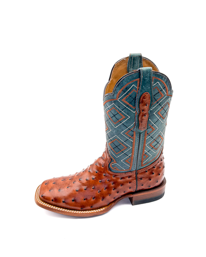 Cowboy Boot Ostrich Cognac