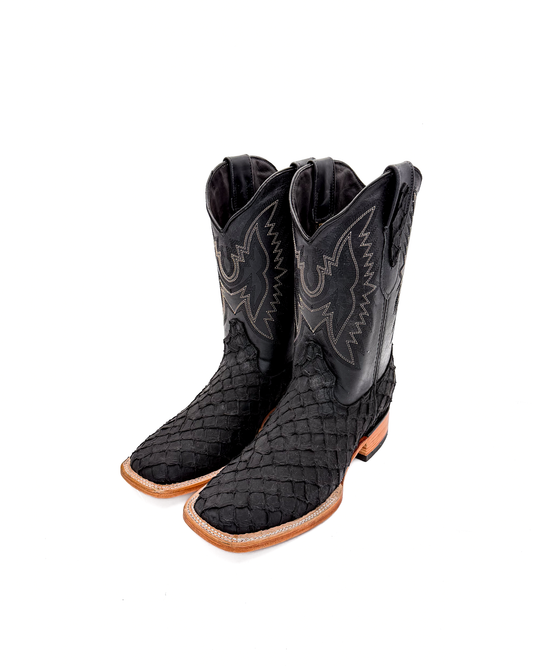 Cowboy Boot Black Pirarucu Mini Bass
