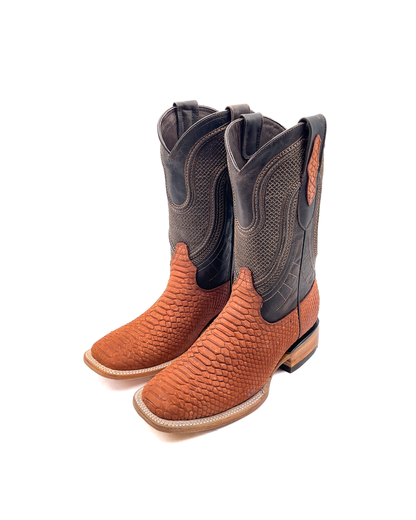 Cowboy Boot Cognac Python