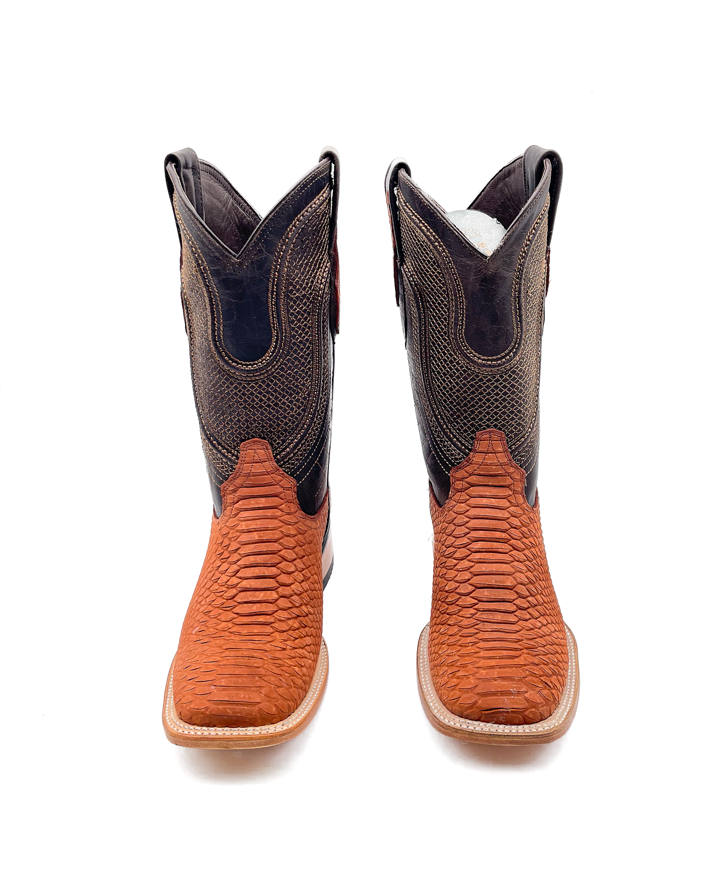 Cowboy Boot Cognac Python