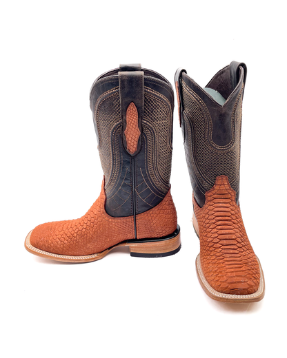 Cowboy Boot Cognac Python