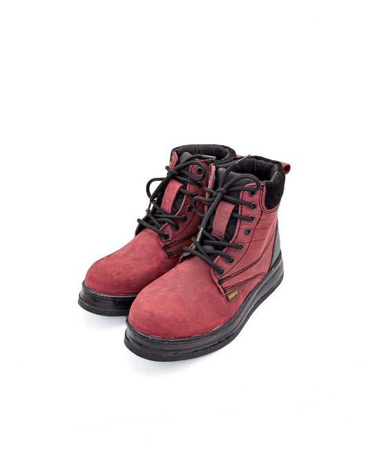 Burgundy Roofing Work Shoe Full Grain Leather Soft Toe Zapato Rufero