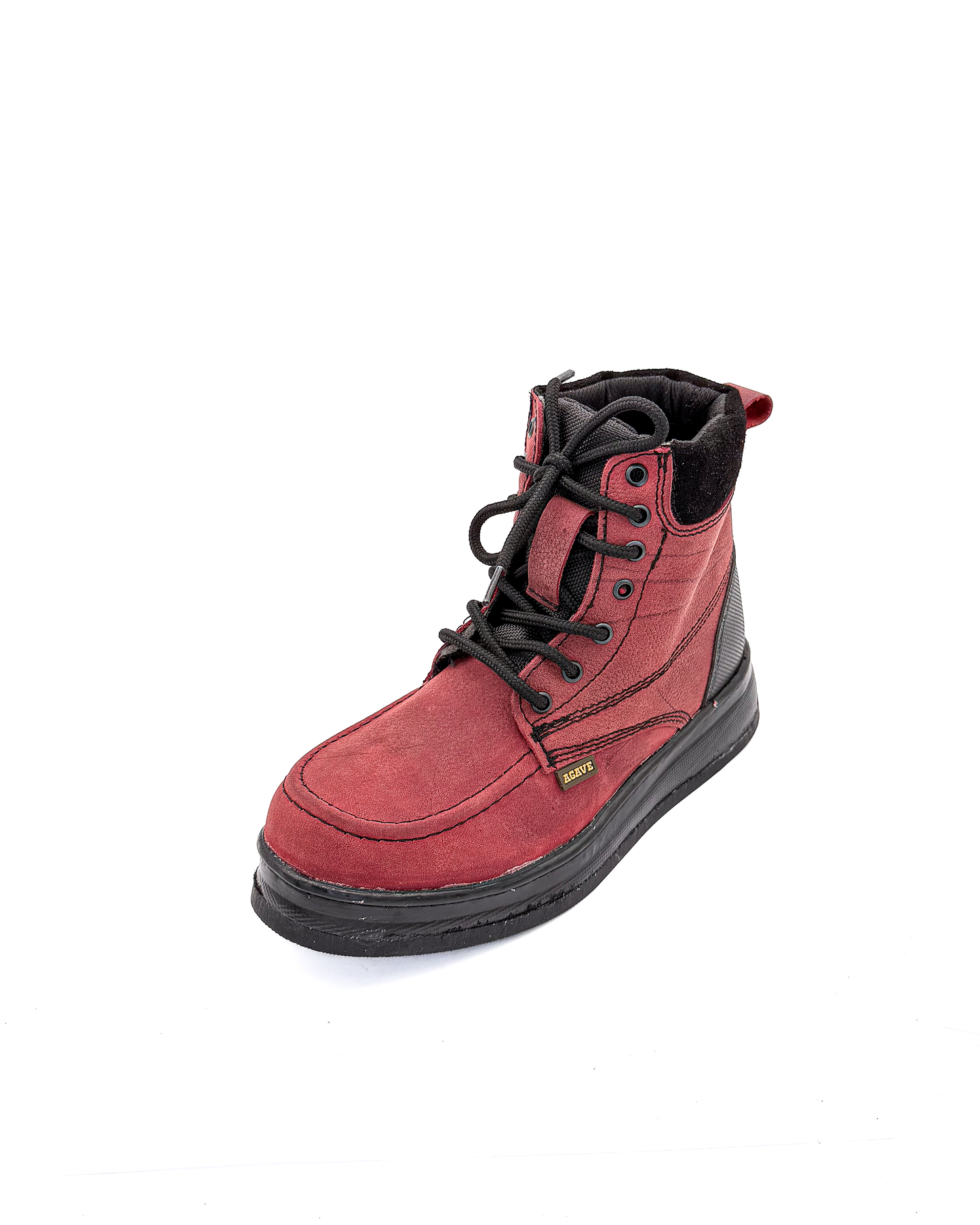 Burgundy Roofing Work Shoe Full Grain Leather Soft Moc Toe Zapato Rufero