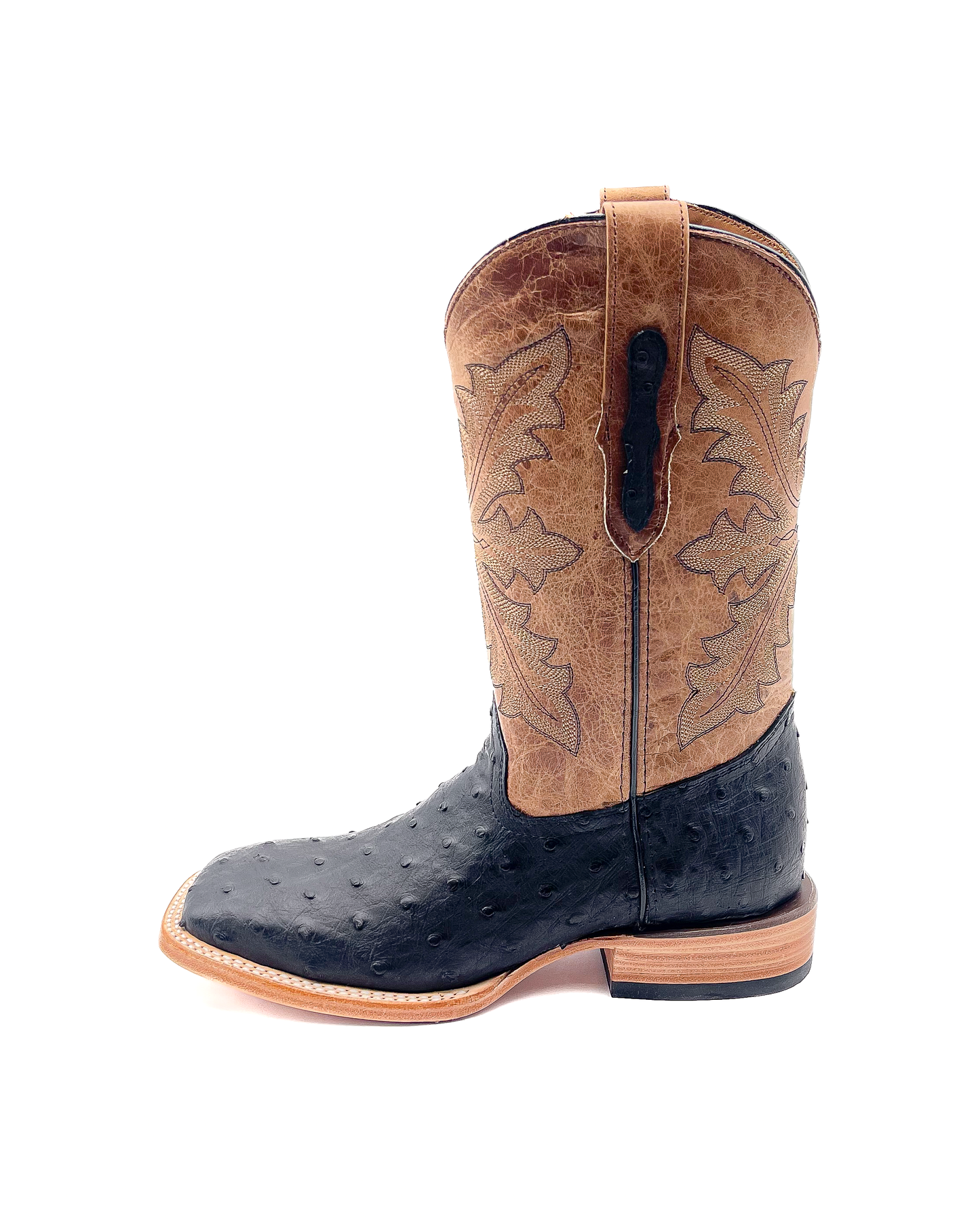 Cowboy Boot Ostrich Black