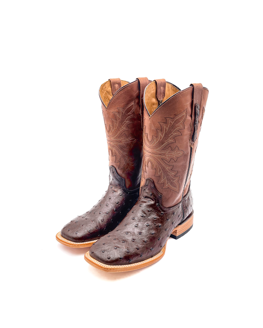 Cowboy Boot Ostrich Brown