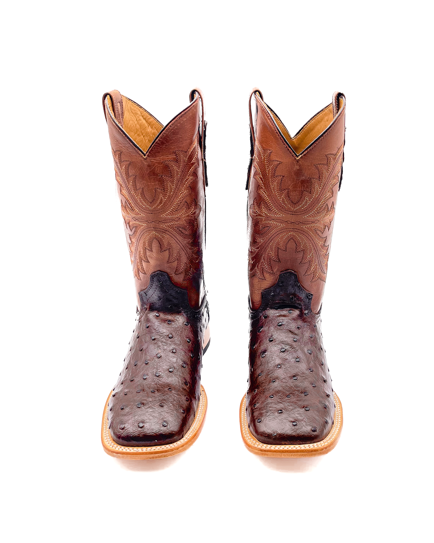 Cowboy Boot Ostrich Brown