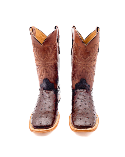 Cowboy Boot Ostrich Brown