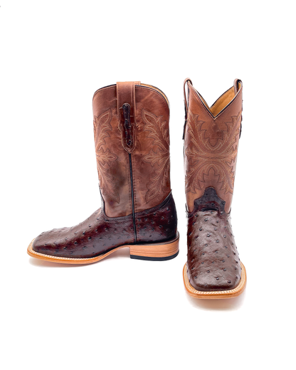 Cowboy Boot Ostrich Brown