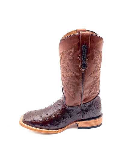 Cowboy Boot Ostrich Brown