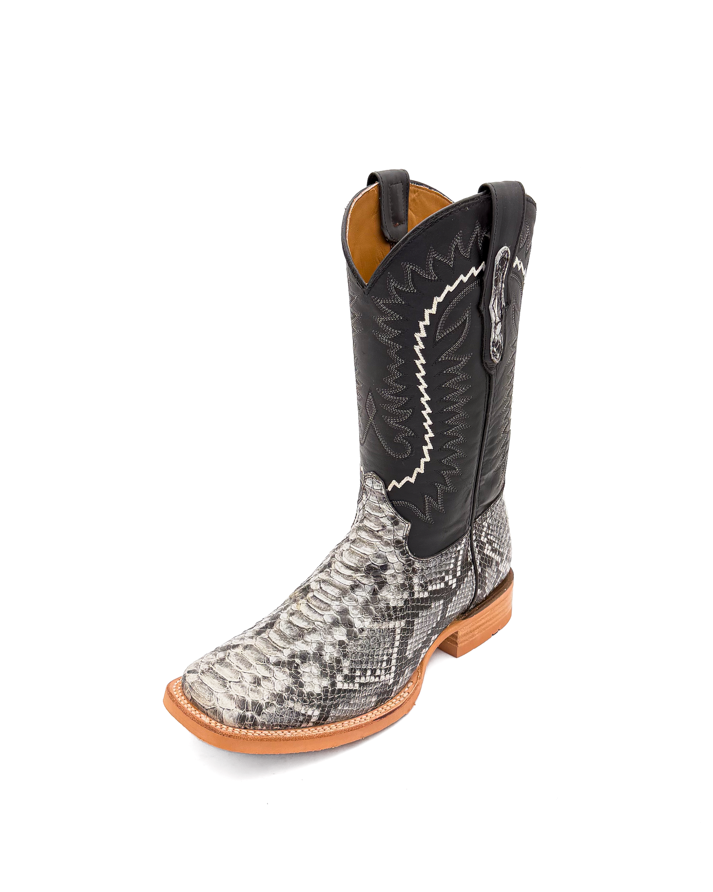 Cowboy Boot White Python Rubber Sole