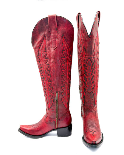 Cowboy Boot Arrow Tall Red