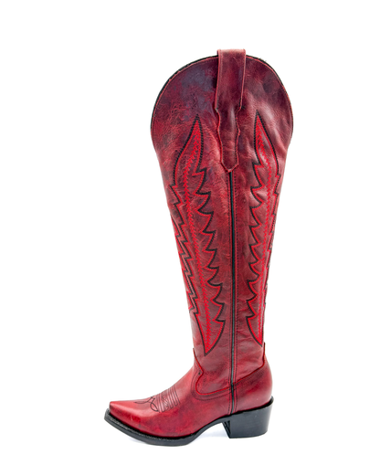 Cowboy Boot Arrow Tall Red