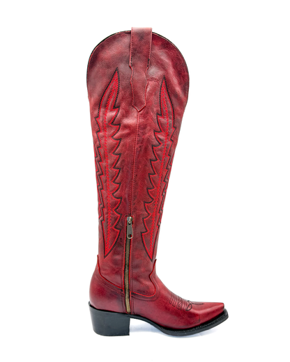 Cowboy Boot Arrow Tall Red