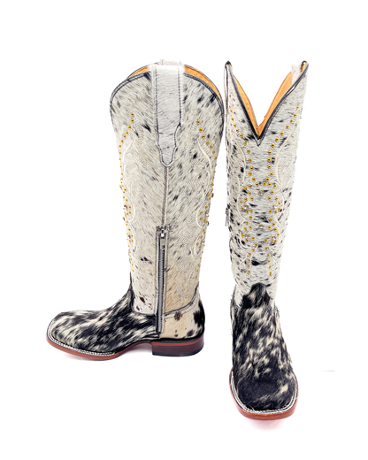 Cowboy Boot Kayce Cowhide Tall Square Toe