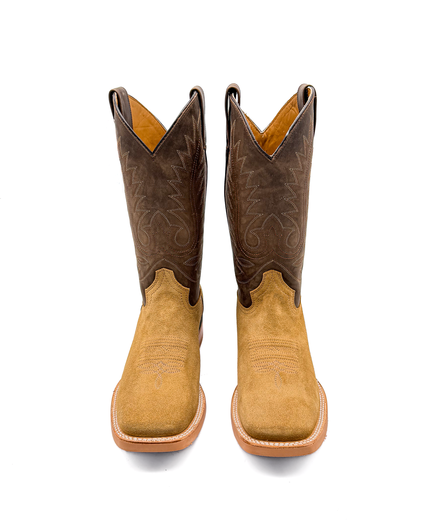 Cowboy Boot in Light Brown Rough Out Rubber Sole