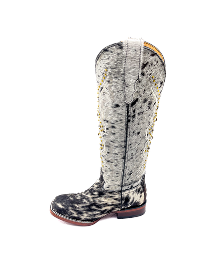 Cowboy Boot Kayce Cowhide Tall Square Toe