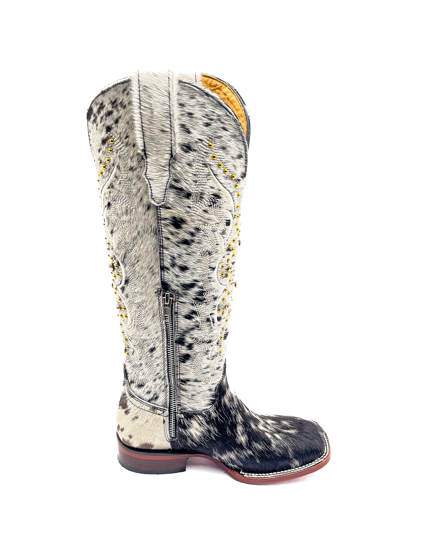 Cowboy Boot Kayce Cowhide Tall Square Toe