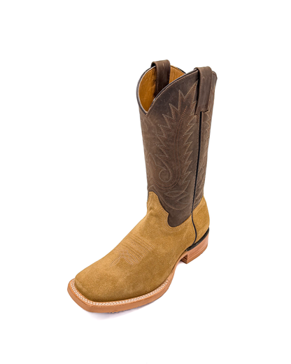 Cowboy Boot in Light Brown Rough Out Rubber Sole