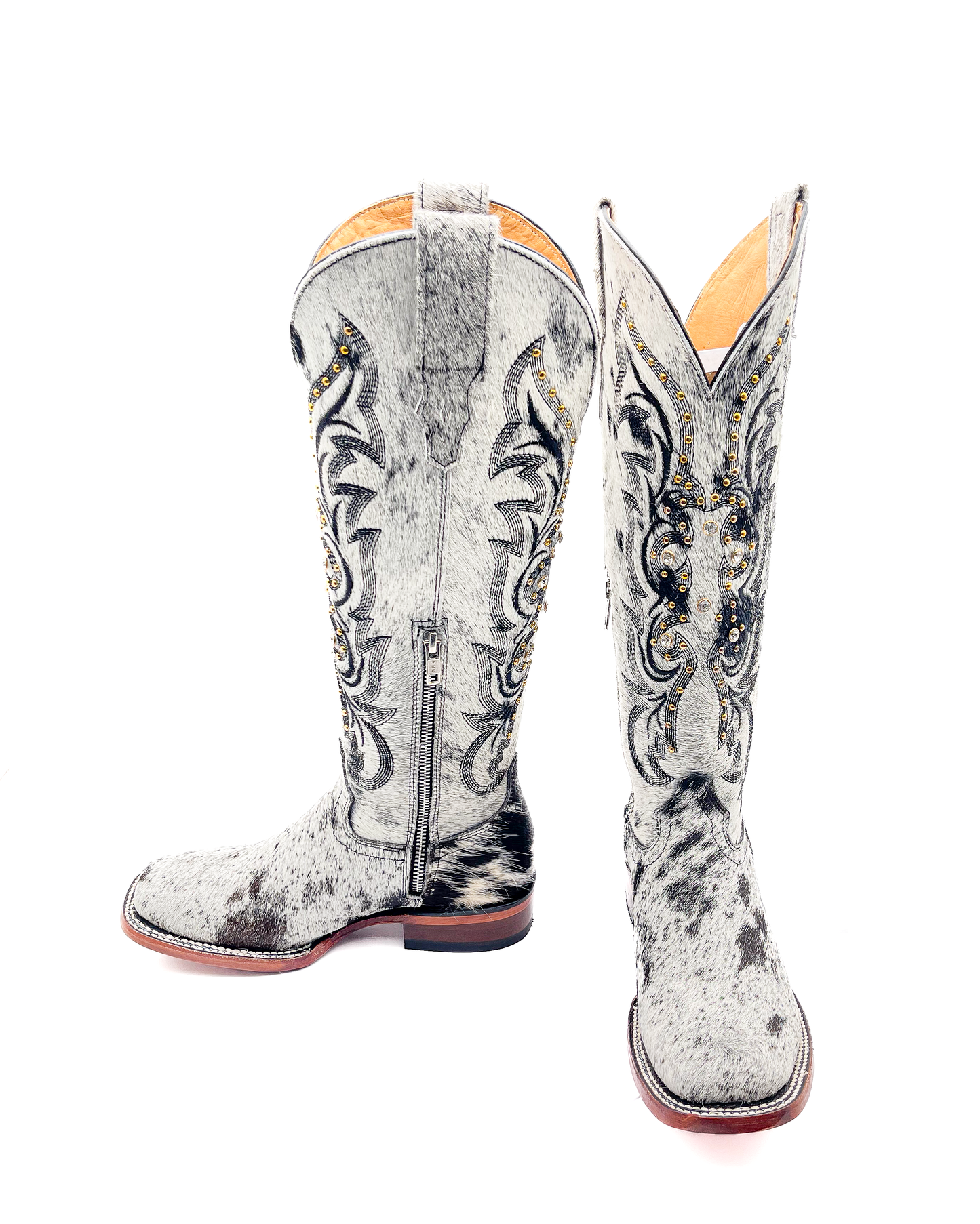 Cowboy Boot Kayce Cowhide Tall Square Toe