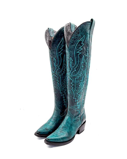 Cowboy Boot Scarlett Tall Turquoise - Agave Boots