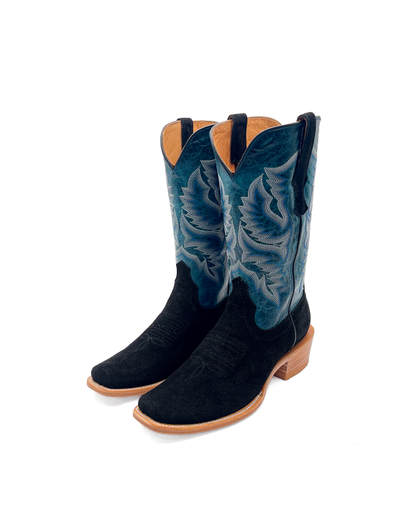Cowboy Boot Black Rough Out Cutter Toe