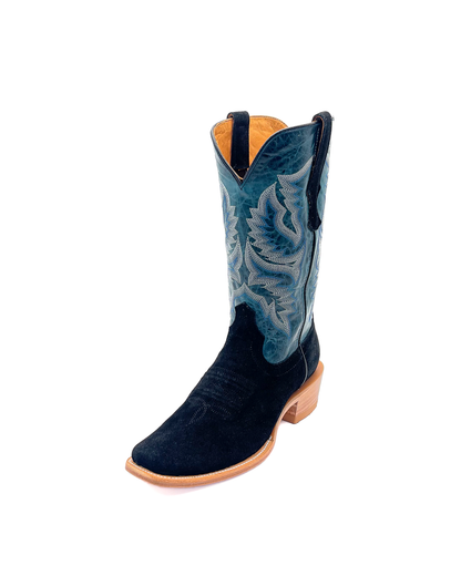 Cowboy Boot Black Rough Out Cutter Toe