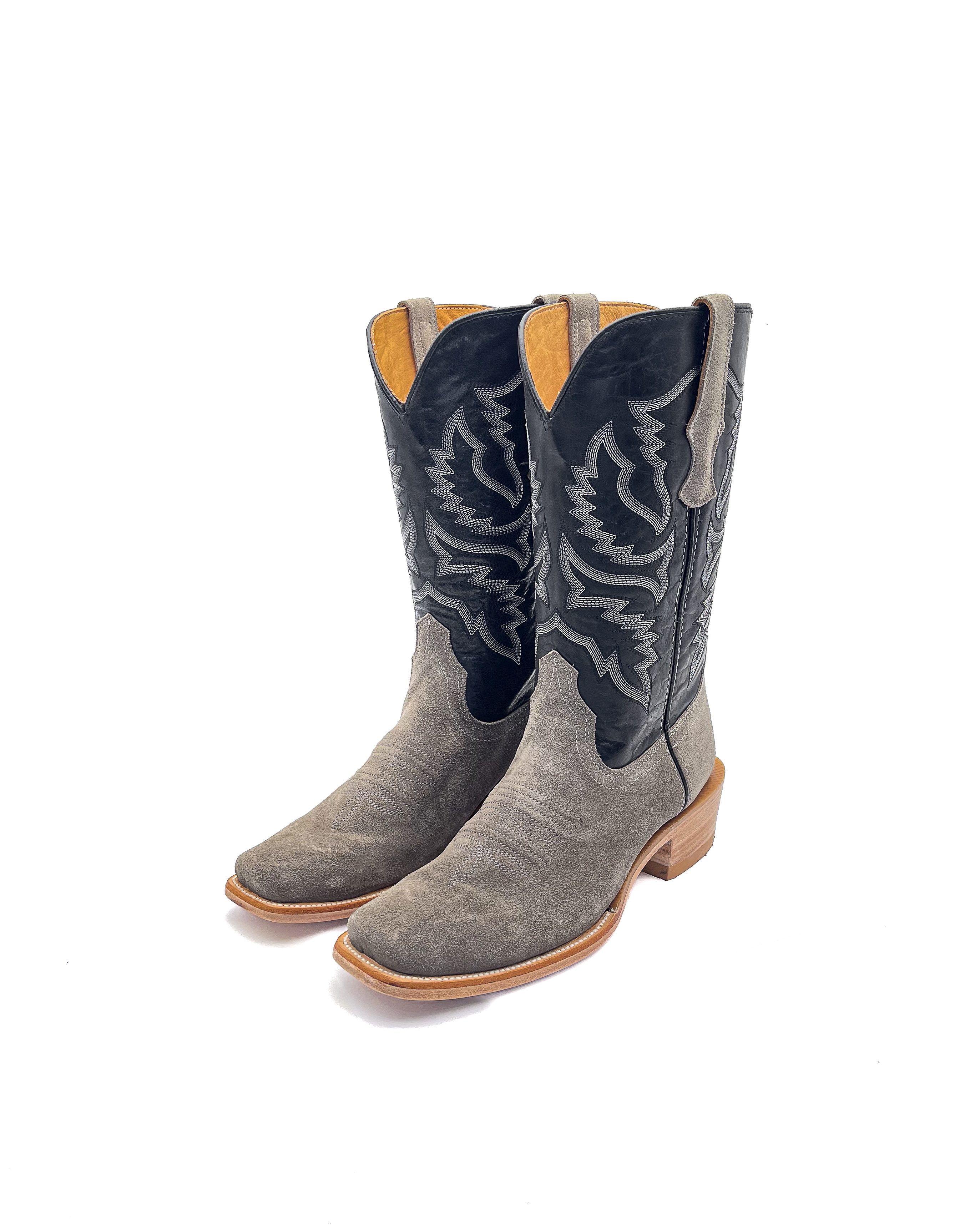 Top Hand Rough Out Cutter Toe Cowboy Boot in Gray Rough Out Cutter Toe – Agave Boots