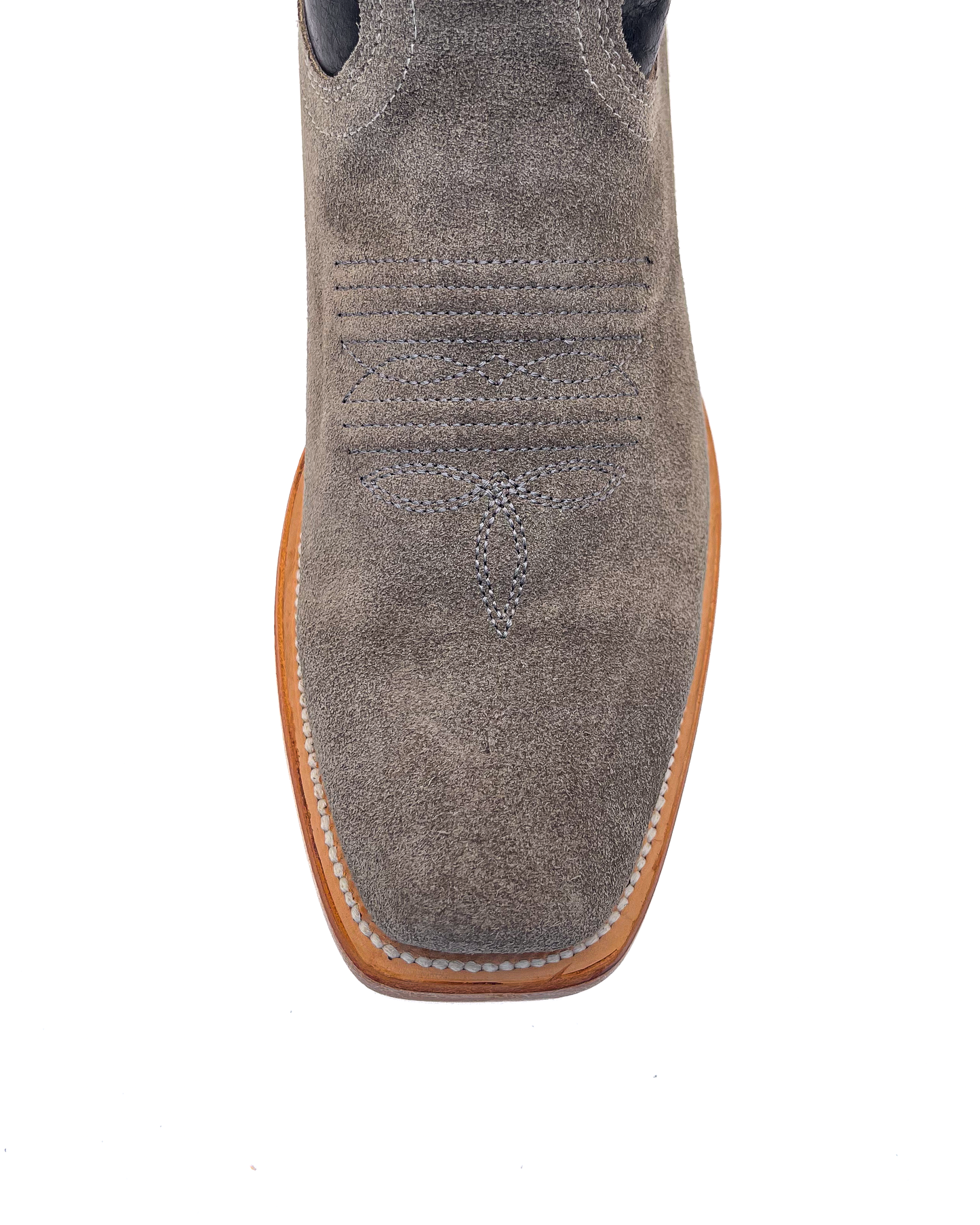 Cowboy Boot in Gray Rough Out Cutter Toe