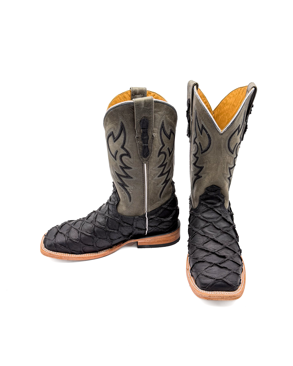 Cowboy Boot Black Pirarucu Gray