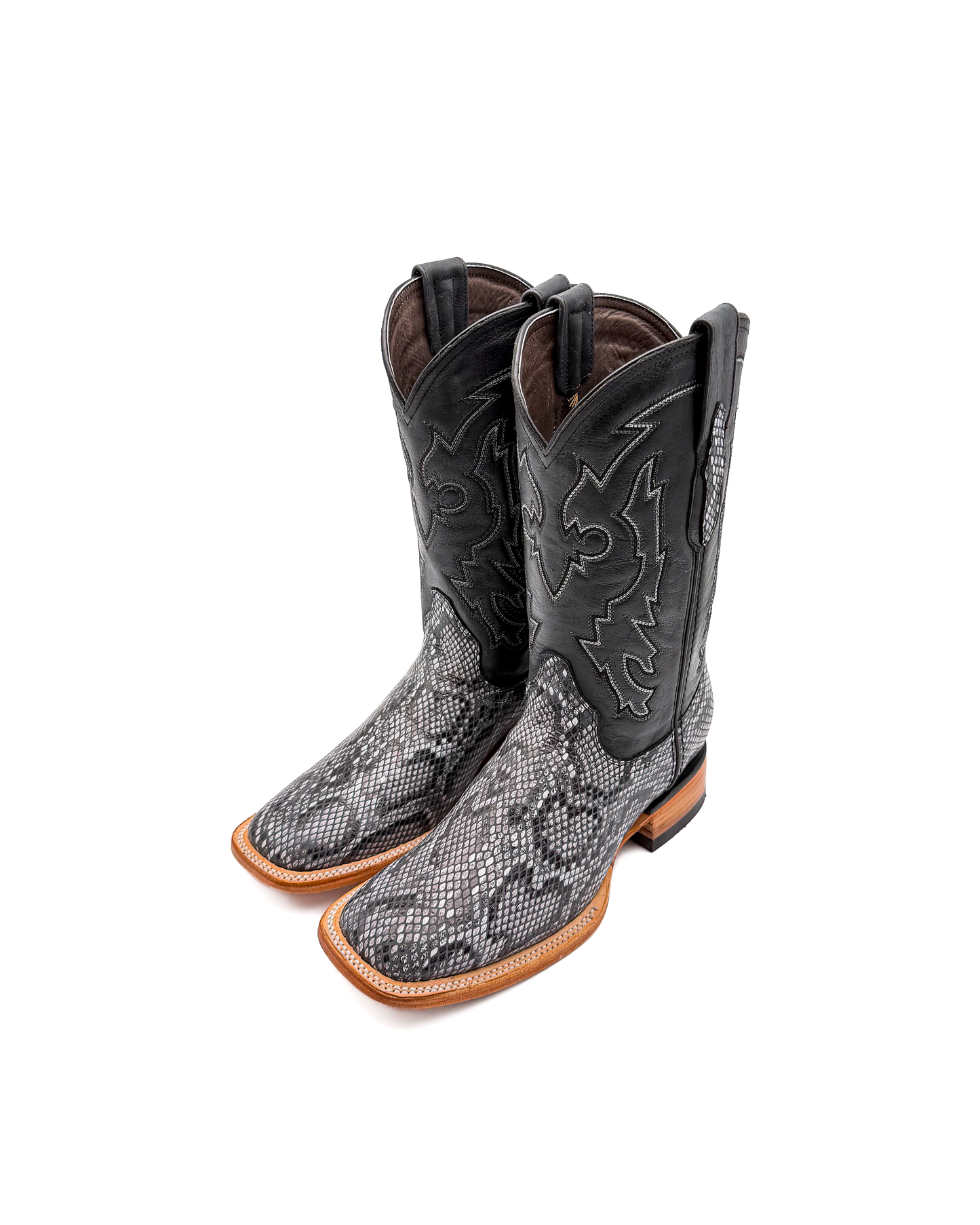Cowboy Boot White Burmese Python