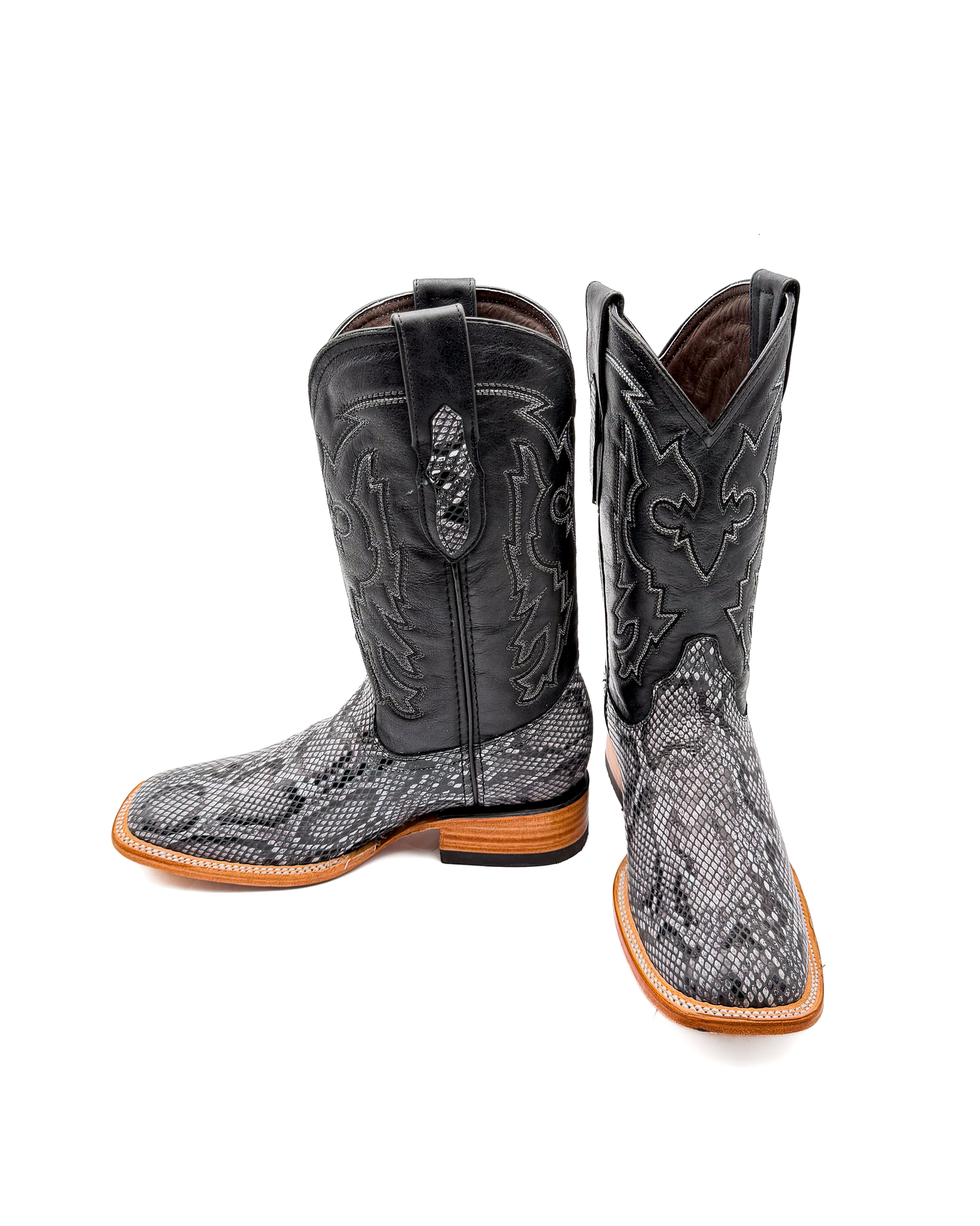 Cowboy Boot White Burmese Python