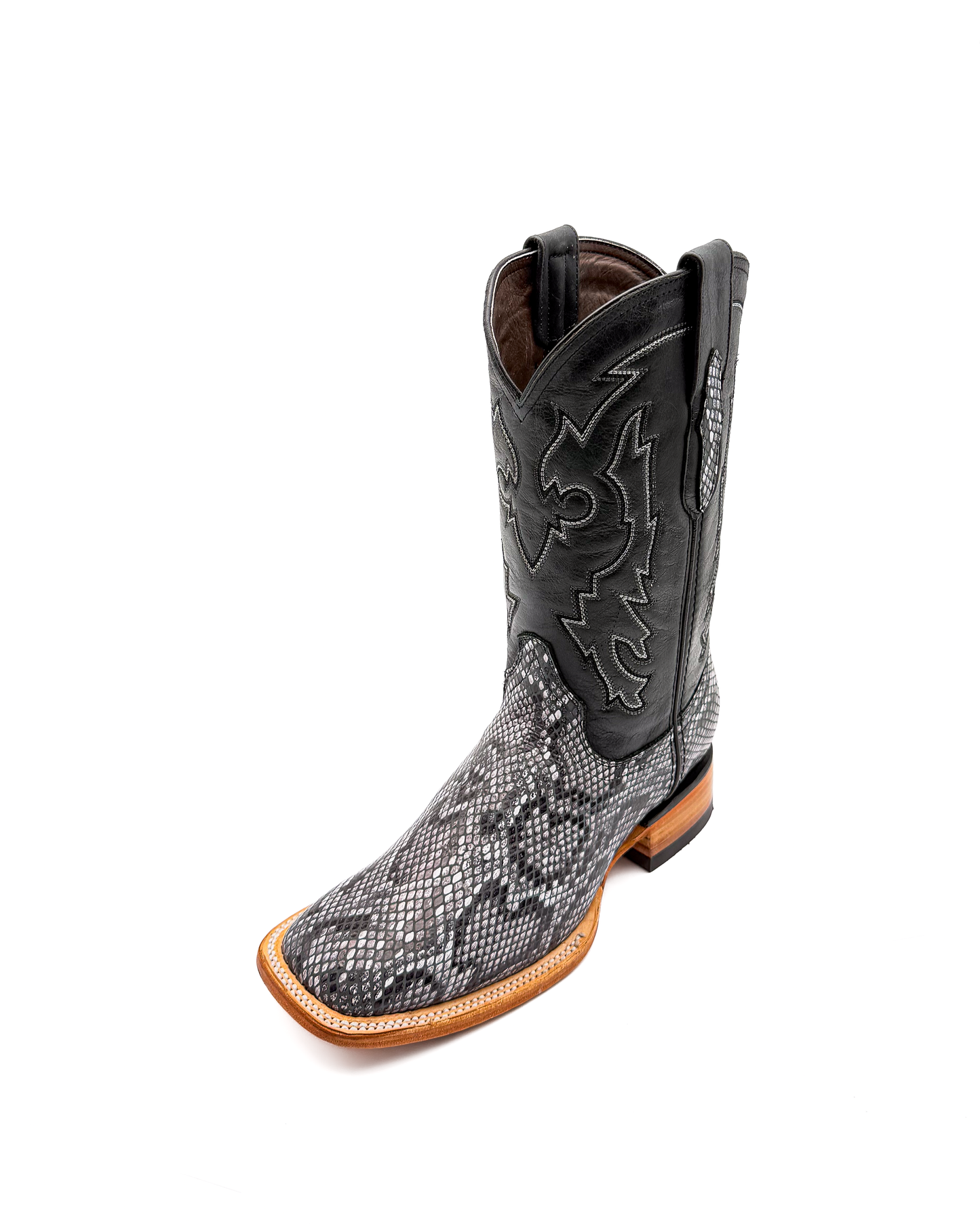 Cowboy Boot White Burmese Python