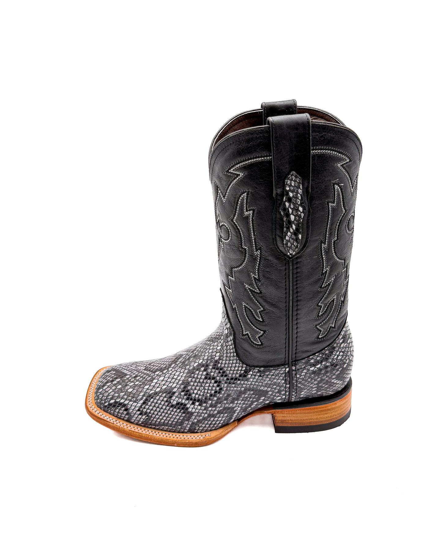 Cowboy Boot White Burmese Python