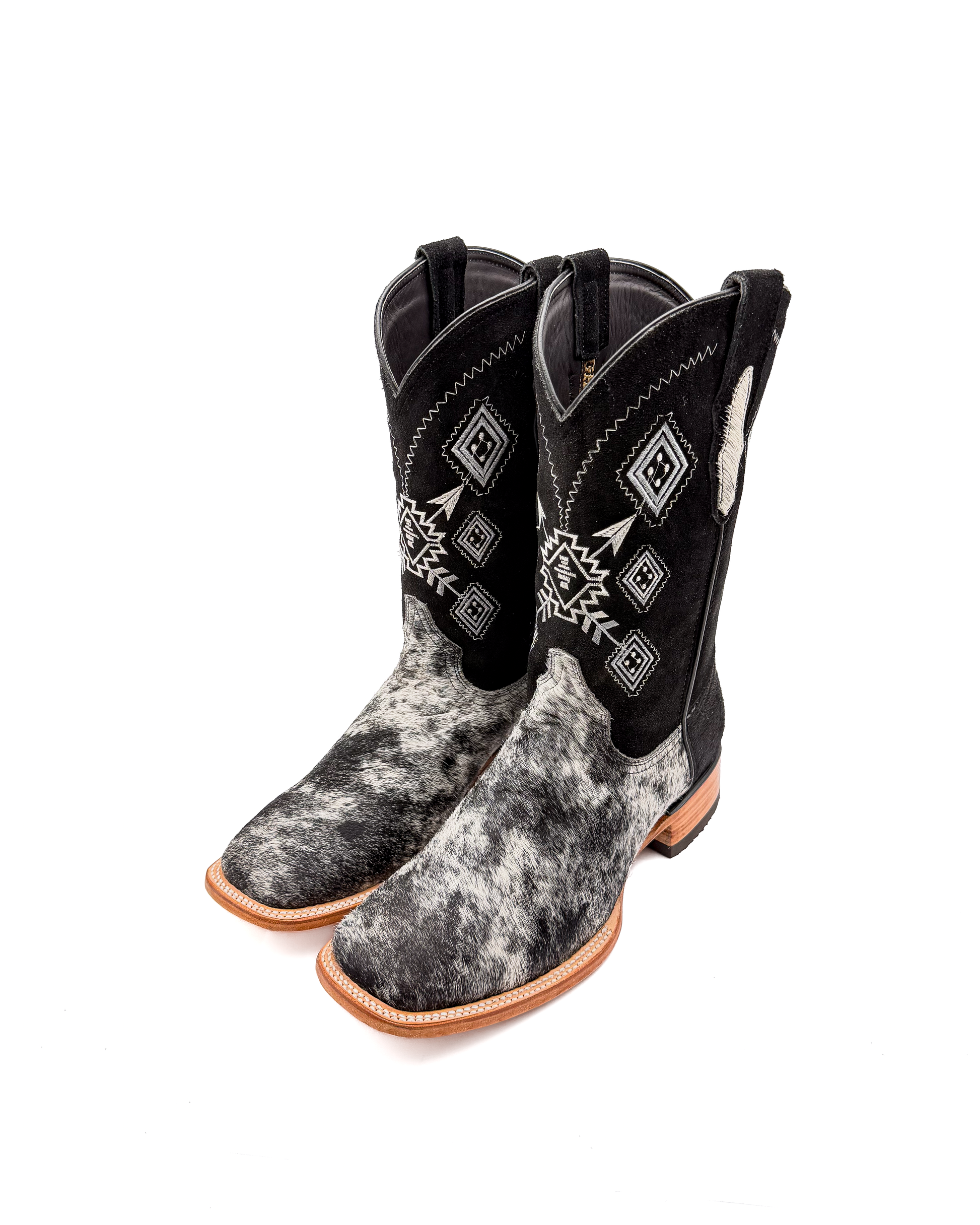 Cowboy Boot Cowhide Black Aztec - Agave Boots