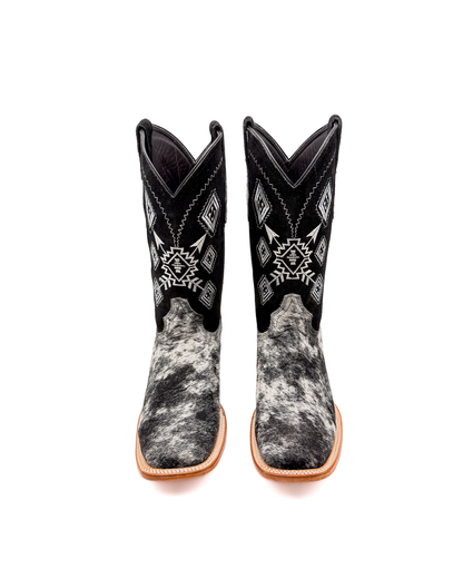 Cowboy Boot Cowhide Black Aztec - Agave Boots
