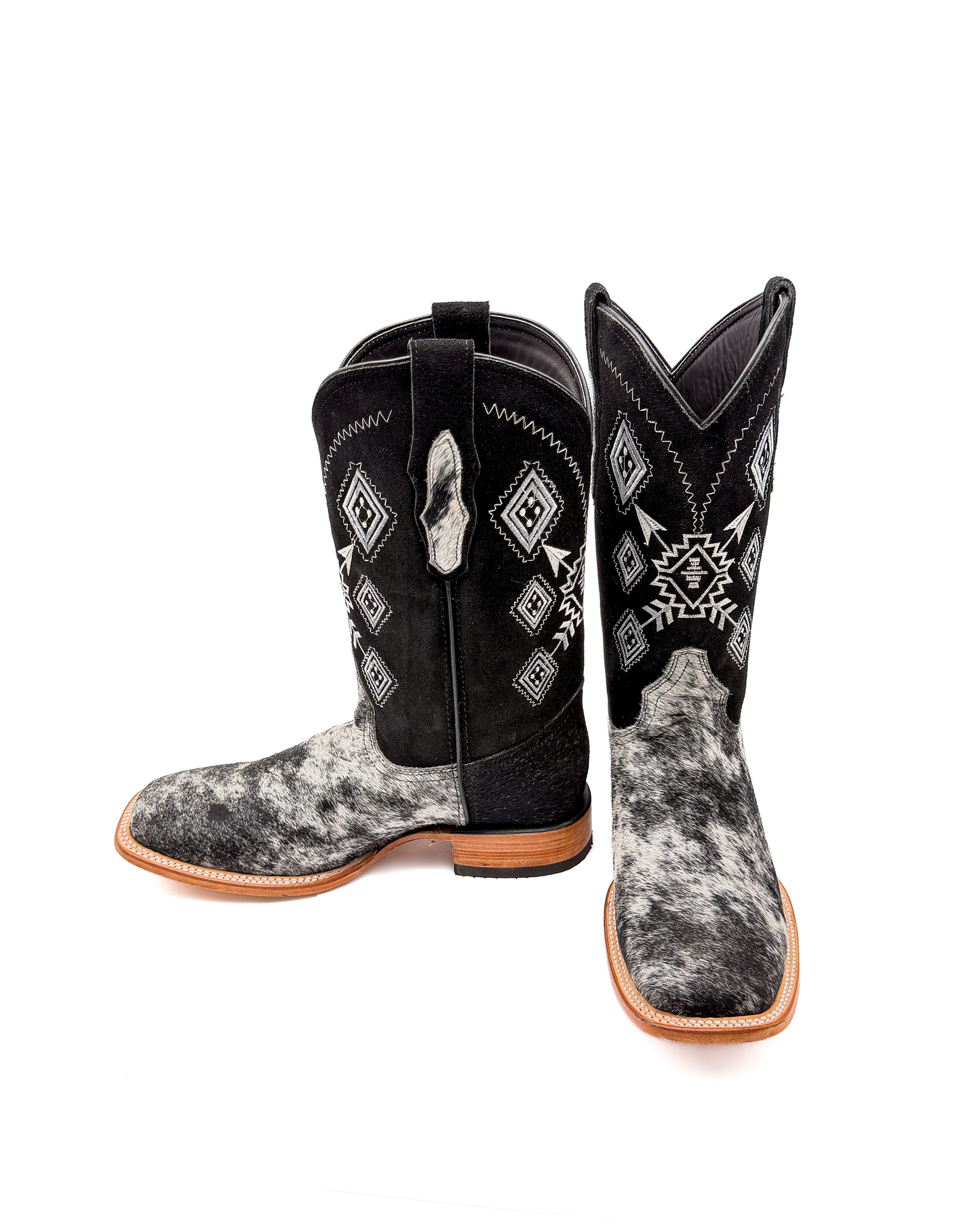 Cowboy Boot Cowhide Black Aztec - Agave Boots