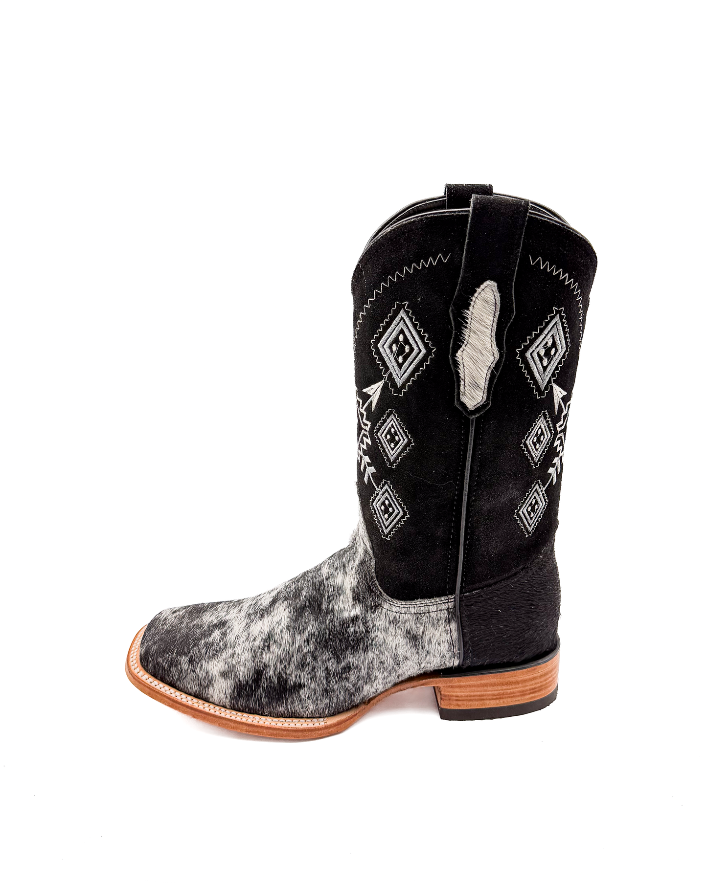 Cowboy Boot Cowhide Black Aztec - Agave Boots