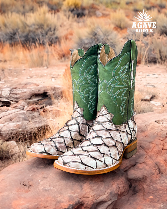 "NATURAL" BASS  | MEN SQUARE TOE WESTERN COWBOY BOOTS