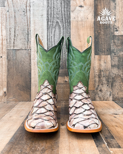 "NATURAL" BASS  | MEN SQUARE TOE WESTERN COWBOY BOOTS