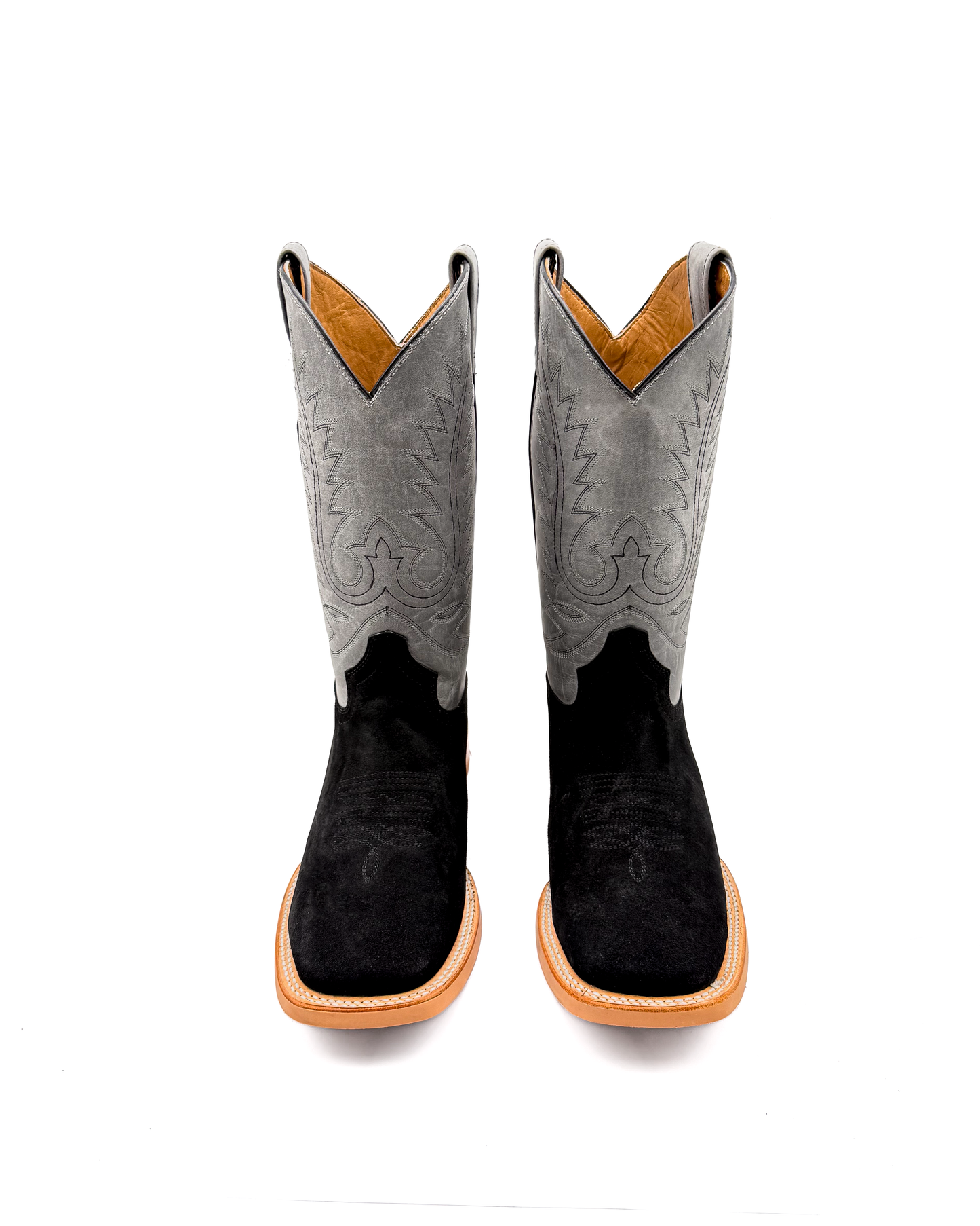 Cowboy Boot Black Rough Out Rubber Sole