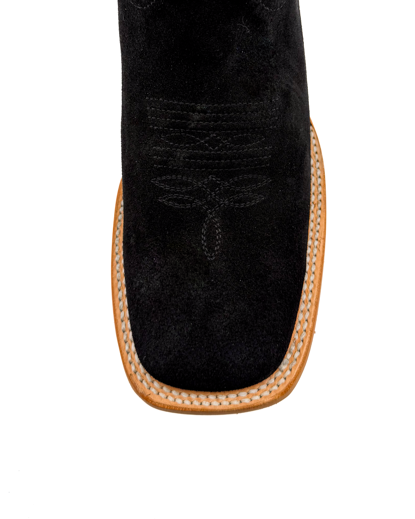 Cowboy Boot Black Rough Out Rubber Sole