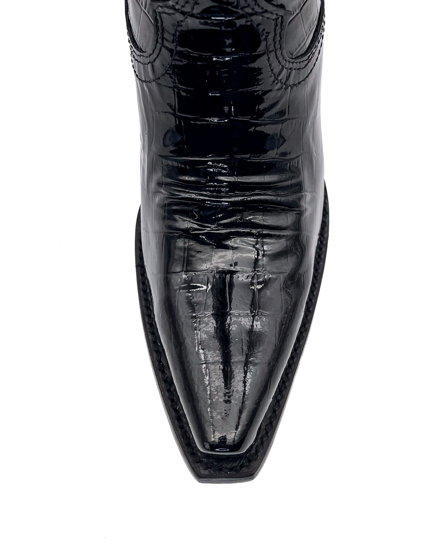 Cowboy Boot Michelle Tall Croc Print Black